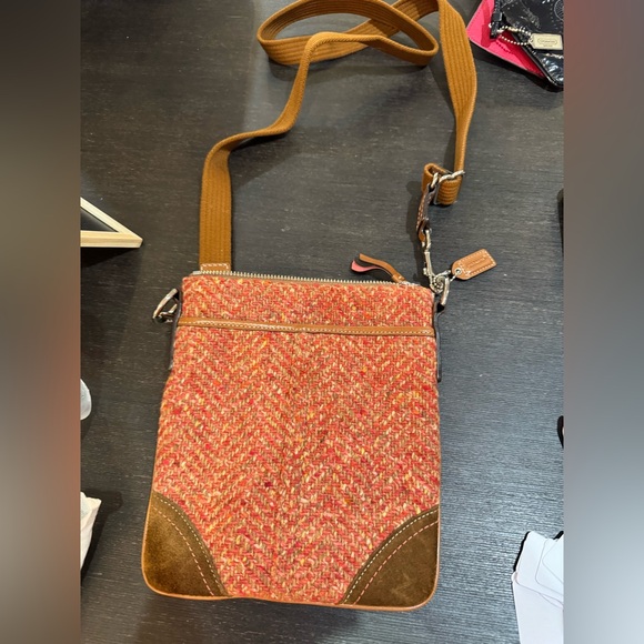 Coach Red and Brown Crossbody Bag - Picture 2 of 7